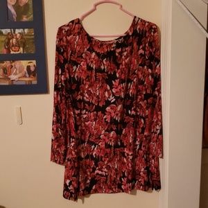 Red floral dress shirt